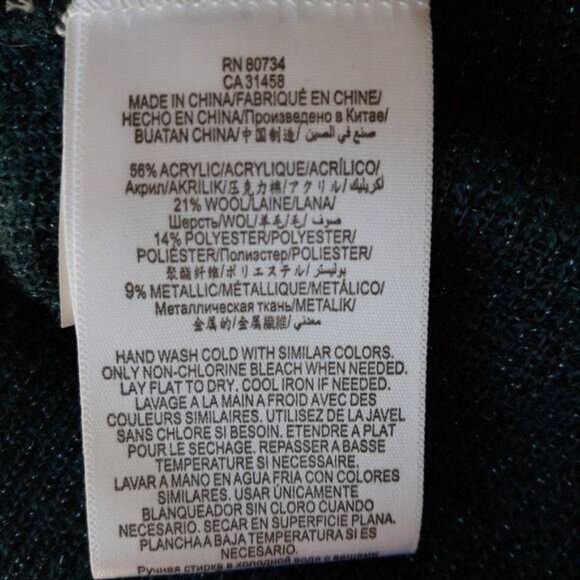 BCBGeneration Sweater Metallic Teal Oversized Slouchy High Low Size M/L - Picture 12 of 14